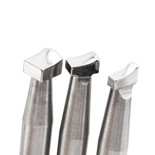 3-Piece Back Beveled Leather Stamps Set - 304 Steel CNC Carved Stamping Tools (5mm/3.5mm/2.5mm) for Realistic Floral, Animal, Portrait Edge Detailing for Leathercraft Beginners & Pros