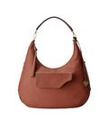 Large Hobo Bag – The Wendy - Italian Pebbled Leather Bag for Women - Convertible & Removable Straps- Sleek Crossbody - color: Chestnut