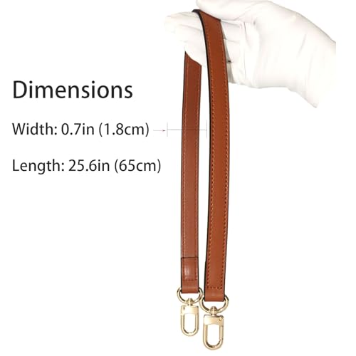 Leather Handbag Strap, Suitable for Changing Shoulder Straps on L V Handbags and Bucket Bags(Brown-W:0.7in,L：25.6in) - color: Brown-W:0.7in-L：25.6in