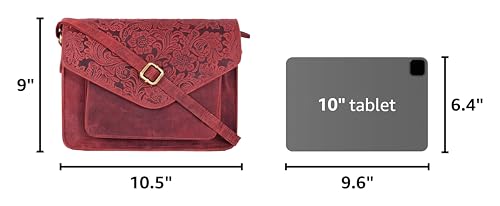 Ozora Genuine Leather Crossbody Purse for Women, Shoulder Bag - color: E.red Hunter