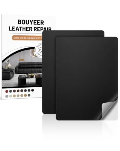 Leather Repair Patch Tape Kit,Self Adhesive Leather Repair for Sofa，Car Seat,Office Chair,Furniture,Jacket,Waterproof Strong Adhesive Vinyl Repair Kit. 8 in x 11 in,Fine Grained Black - color: Fine Grained Black, size: 8 in x 11 in