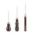 3 Pack Leather Awl Tool - Scratch Awl with Gourd Wooden Handle, Awl Tool for Leather Sewing, Craft, Shoe Repair