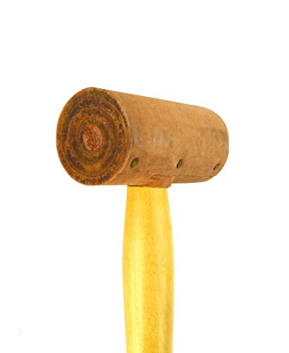 1-1/4" Extra Soft Non-Coated Natural Rawhide Mallet Hammer Non-Marring Jewelry Making Metal Forming Stamping Leatherwork Tool