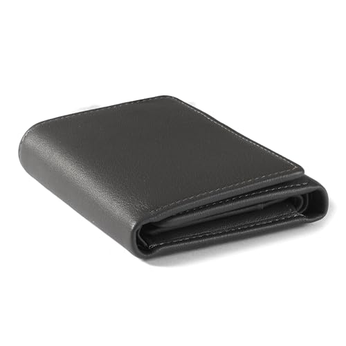 Men's Trifold Wallet with Removable Card Holder - Black Onyx | 9 Credit Card Slots - Double Bill Compartment - 3 Interior Pockets - Thumb Slide - Full Grain Leather - 3.5"W x .75"D x 4.3"H - color: Black Onyx, size: with Card Wallet