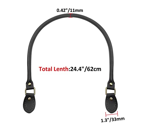 Murtenze 2 Pack 24 Inch Purse Straps, Black, Soft Cow Leather - color: Black