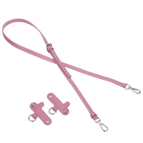 PATIKIL Leather Shoulder Strap, Adjustable Purse Straps Replacement Kit with Clasp for Crossbody Handbag Mini Tote Bag, Pink - color: Pink