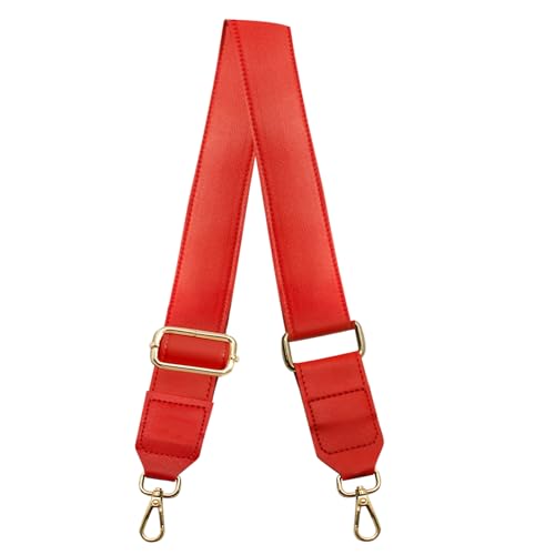 Red Leather Purse Strap Wide Adjustable Shoulder | Handbag Replacement, Crossbody, Swivel Clasps, 33~55 inch - color: Red