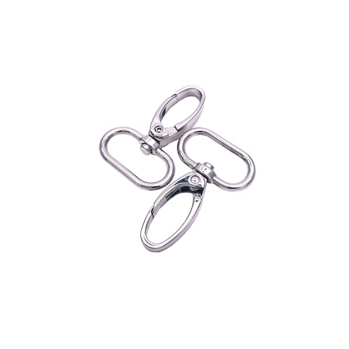 Swivel Lobster Clasp 1 inch Metal Swivel Snap Hooks for Purse Bag | 20pcs Silver Push Gate Clips Clasp for Handbag Backpack Crossbody bag Dog Collars Hardware Keychain Lanyard Strap Making - color: Silver, size: 1 inch