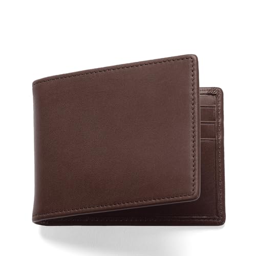 Premium Mahogany Men's Slim Bifold Wallet with Money Clip - Mahogany - color: Premium Mahogany