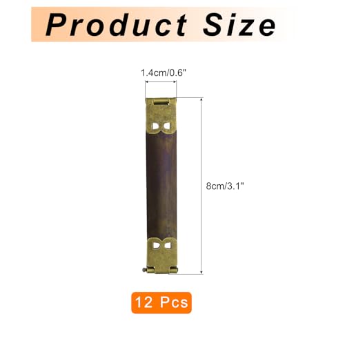 uxcell 12Pcs Metal Internal Flex Frame, 8cm/3.1" Coin Purse Frame Handbag Hinges Clip for Wallet Bag DIY Craft Sewing Purse Making, Bronze - size: 3.1"