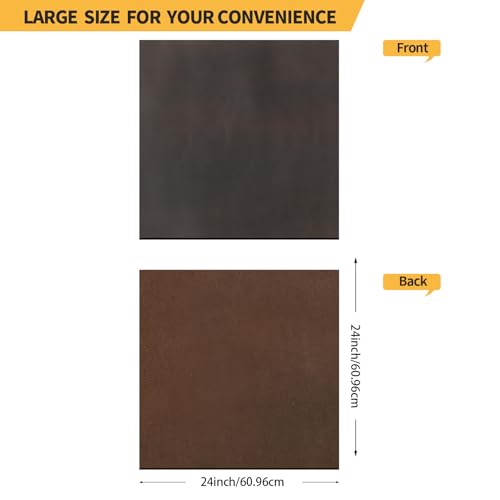 RingSun 24''X24'' Coffee Leather Sheets for Crafts (2mm), Full Grain Leather Tooling Leather - color: Black Coffee, size: 24''X24''