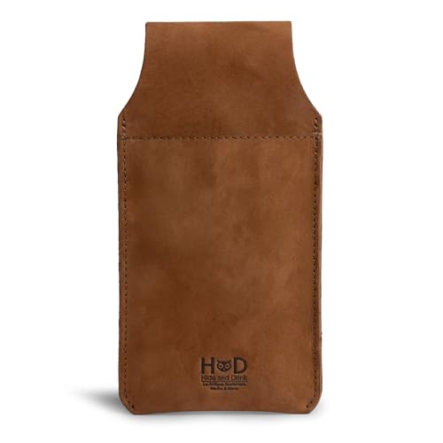 Hide & Drink, Waist Phone Holder Pouch, Accessory Bag, Soft Case for Work & Outdoors Essentials, Full Grain Leather Handmade - color: Swayze Suede