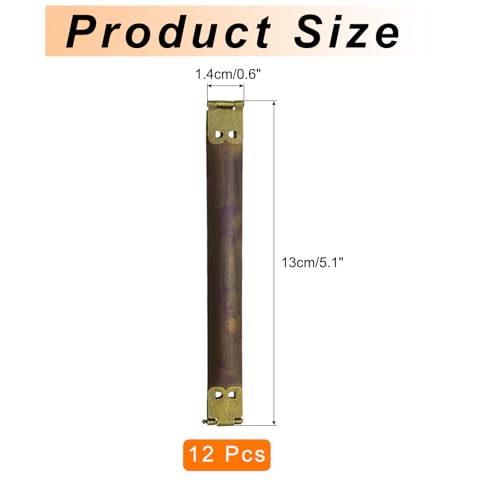 uxcell 12Pcs Metal Internal Flex Frame, 13cm/5.1" Coin Purse Frame Handbag Hinges Clip for Wallet Bag DIY Craft Sewing Purse Making, Bronze - size: 5.1"