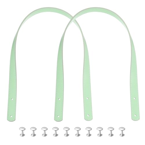 MECCANIXITY 2pcs 24 Inch (60cm) PU Leather Purse Handle, Sew On Shoulder Purse Straps Handbag Belt Band Bag Handle Bag Strap Replacement for Wallet Tote Making, Light Blue - color: Light Blue, size: 24 Inch