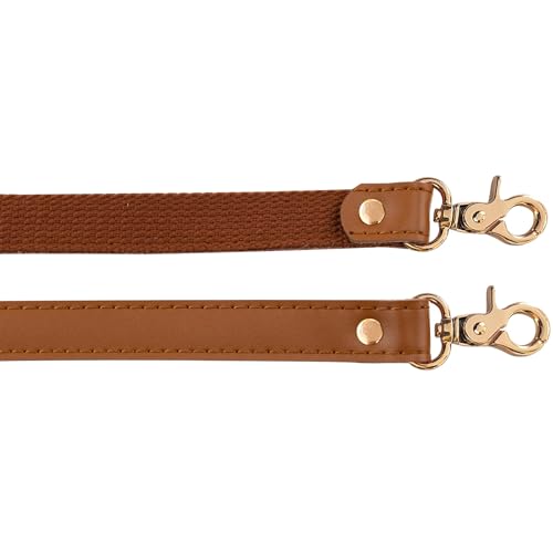 Allzedream Genuine Leather Purse Strap Sewing Canvas Replacement Handbag Shoulder Bag 2 Pcs - color: Camel, Gold Hardware