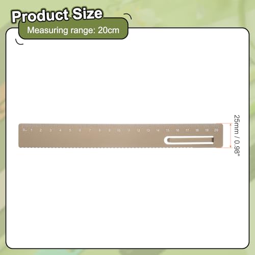 HARFINGTON 3pcs Straight Ruler 20cm Metric Metal Aluminum Alloy Measuring Bookmark Clip Ruler Scale Tool for Measure Study Reading Classroom Office, Gold - color: Gold, size: 20cm