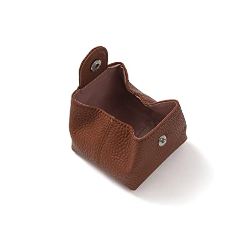 Cockatoo Genuine Leather Coin Pouch Change Holder, Mini Snap Pocket Wallet for Men Women (Brown, Large) - color: Brown, size: Large