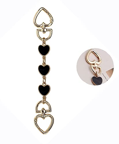 SONGKISSZQ Purse Strap Extender,Bag Extender Chain,Purse Chain Extender for Purse Handbags Shoulder Bag (Black Heart) - color: Black Heart