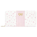 Floral Print Coquette Bow Long Wallet for Women (LONG-PINK) | Clutch Wallet, Phone Holder, Coin Pocket, 12 Card Slots - color: LONG-PINK