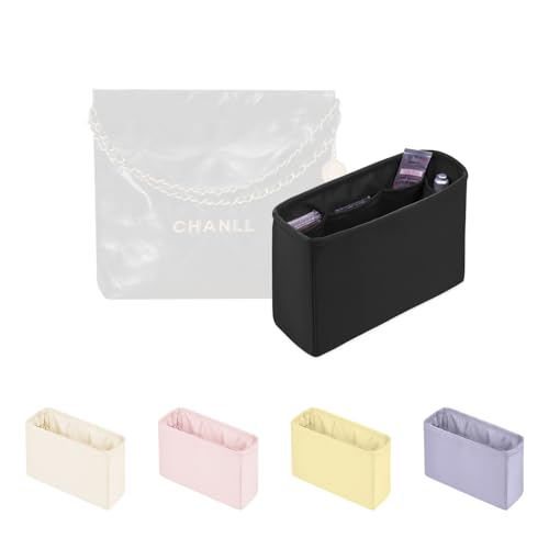 Satin Purse Organizer for Chanel 22 Bag Mini, Black - color: Black, size: 22 Handbag Mini