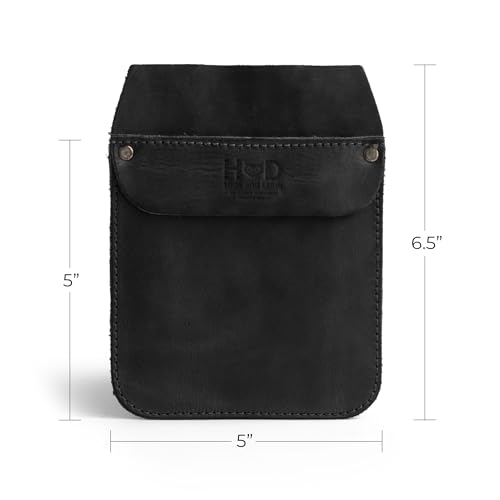 Hide & Drink, Work Pocket Organizer for Tools/Pens, Jeans Back Pocket Quick Grab Carry Job Tools, Office & Work Essentials, Full Grain Leather, Handmade - color: Charcoal Black