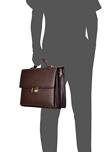 FSD.WG]Business Bag Leather Briefcase Shoulder Laptop Business Bag for Men - color: Brown