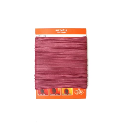 Bishop 0.6mm RITZA 25 Tiger Thread for Leather Craft | Waxed Polyester Saddlers Thread