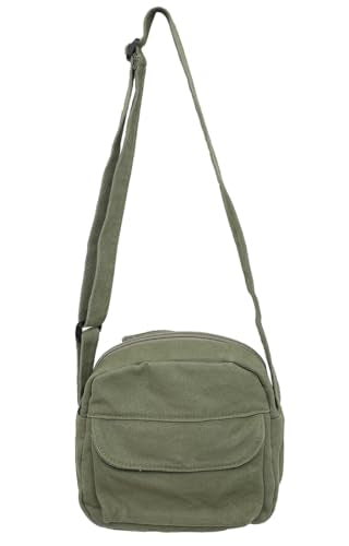 Small Crossbody Bag Cute Purse Mini Canvas Crossbody Purse Phone bag - color: Green