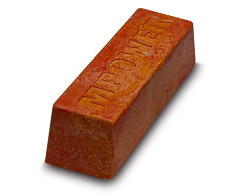 MPOWER Stropping Compound, 1800 Grit Polishing Wax Bar, 2.1 oz, Orange | For Leather or Synthetic Strops, Buffing Wheels, Refines Cutting Edge, Finishing Grade