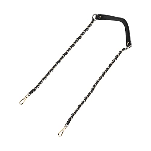 UXCell Leather Iron Flat Chain Strap Handbag Handles, Black Gold Chain - color: Black, Gold, size: 47"