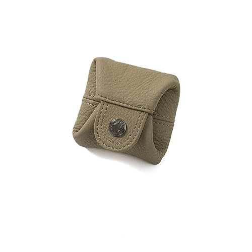 Cockatoo Genuine Leather Coin Pouch Change Holder, Mini Snap Pocket Wallet for Men Women (Shifting Sand, Small) - color: Shifting Sand, size: Small