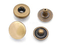 CRAFTMEMORE 50 Sets Antique Brass Snap Buttons S-Spring Socket Popper Fasteners for Jacket Bag Closures VT1 (8mm (0.31")) - size: 8mm (0.31")