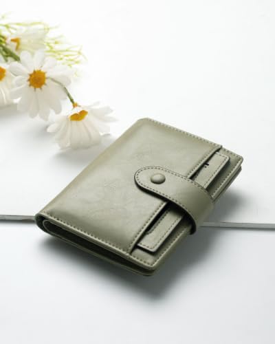 Alldaily Small Slim RFID Blocking Leather Wallet for Women, Bifold with 10 Card Slots and Coin Pocket (Sage Green) - color: Sage Green