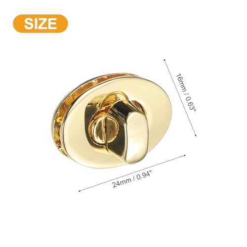 uxcell 4Pcs Twist Turn Lock Clasp, 24 x 16mm Closures Lock Fasteners Gold - color: Gold, size: 24 x 16mm