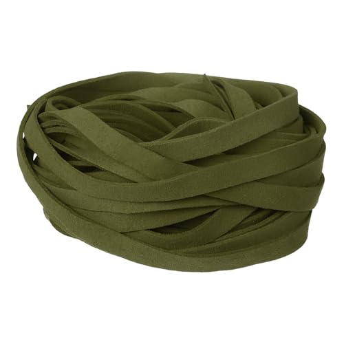 uxcell 10Pcs 1 Yard 10mm Wide Flat Leather String Cord, 1.4mm Thick Craft Suede Strap Braiding Lacing Strips Rope for DIY Leather Crafts Necklace Bracelet Collars Belts, Army Green - color: Army Green