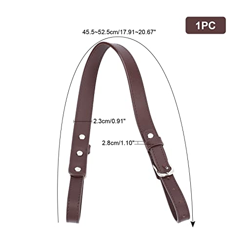 WADORN Leather Purse Strap Replacement 17.9 Inch/45cm Handbag Handle | Genuine Leather Bag Handle with Platinum Buckle, Short Shoulder Strap for Satchel Tote DIY Handmade Bag Making, Dark Brown - color: Dark Brown