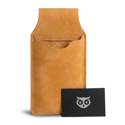 Hide & Drink, Waist Phone Holder Pouch, Accessory Bag, Soft Case for Work & Outdoors Essentials, Full Grain Leather Handmade - color: Old Tobacco