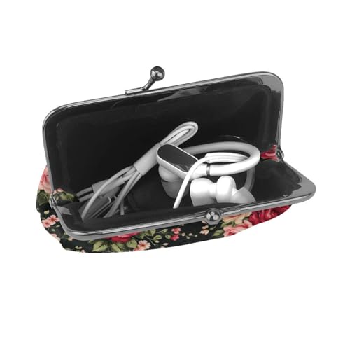 Kiss-lock Coin Purse for Women Change Purses Cute Small Coin Pouch Tiny Coin Wallet (Cute Floral) - color: Cute Floral