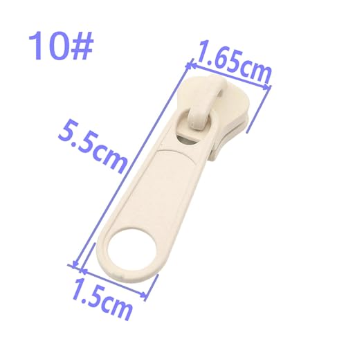 #10 Beige Pulls for Jacket Luggage Purses Bags Bulk Metal Slider Repair | Leekayer 15PCS #10 Beige Pulls for Resin Plastic Zippers Large Sliders Zipper Repair - color: Beige, size: #10-Single Pull