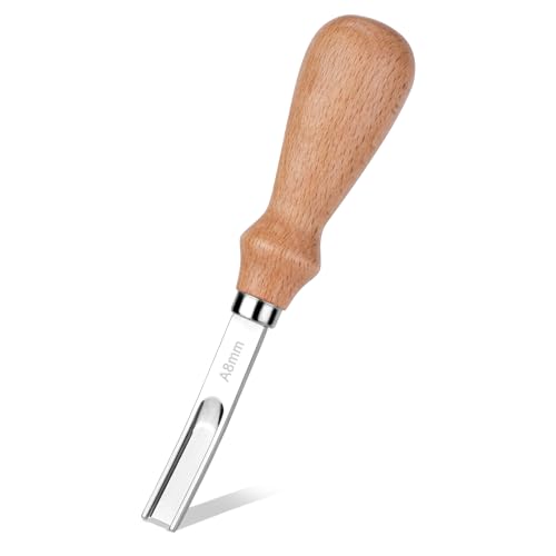 Jmuiiu 8mm Leather Edge Skiving Bevelers Tool, Leather Skiving Knife | Wide Mouth Tool for All Types of Leather Processing - size: 8mm