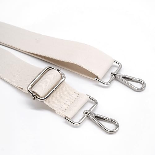 S&loyoe Thickened Solid Color Purse Straps Replacement Crossbody Bag Strap Adjustable Wide Guitar Straps for Handbags 1.5inch - color: Beige silver buckle