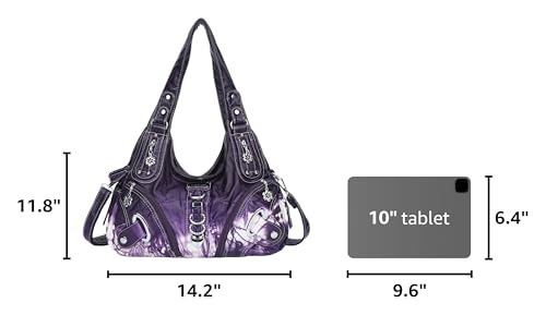 Angelkiss Hobo Purses and handbags for Women Satchel Handbag Women Purses Large Daily Shoulder Bags - color: Amaranth Red