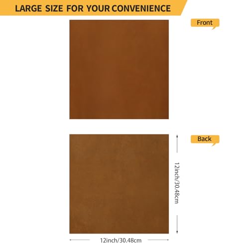 RingSun Bourbon Brown 12''X12'' Leather Sheets for Leather Crafts (2mm), Full Grain Leather Tooling Leather - color: Bourbon Brown, size: 12''X12''