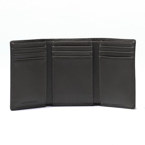 Men's Trifold Wallet with Removable Card Holder - Black Onyx | 9 Credit Card Slots - Double Bill Compartment - 3 Interior Pockets - Thumb Slide - Full Grain Leather - 3.5"W x .75"D x 4.3"H - color: Black Onyx, size: with Card Wallet