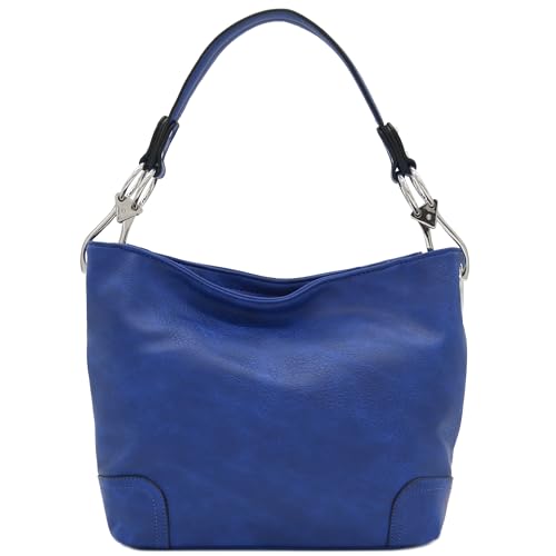Hobo Shoulder Bag with Big Snap Hook Hardware - color: Royal Blue