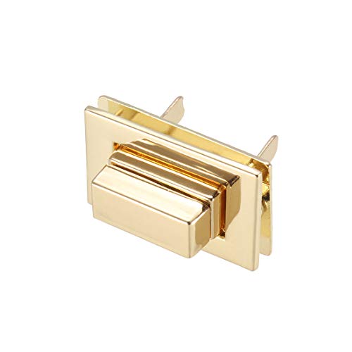uxcell Rectangular Purses Twist Lock 32mmx20mm Clutches Light Gold 1 Set