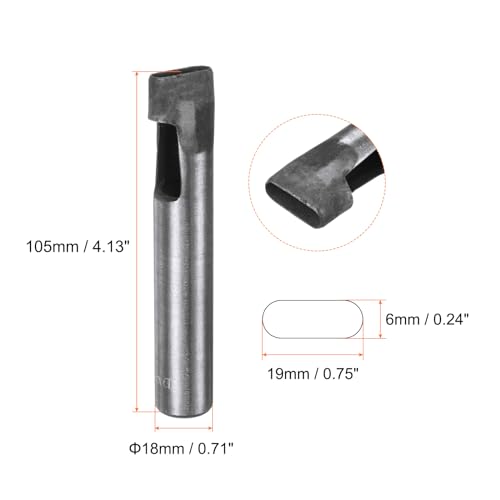 HARFINGTON Leather Oval Hole Punch 19x6mm Belt Hole Puncher Oblong Hollow Punching Cutting Tool for Leather Crafting, Watch Band, Strap, Cloth, Gaskets - size: 19mm x 6mm