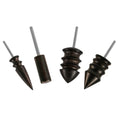 4pcs Leather Burnisher Bits for Rotary Tool, 4 Styles Leather Burnishing Tool Tips Polished Head Ebony Burnishing Machine Accessories for Leather Craft Edges (Style 4) - style: Style 4