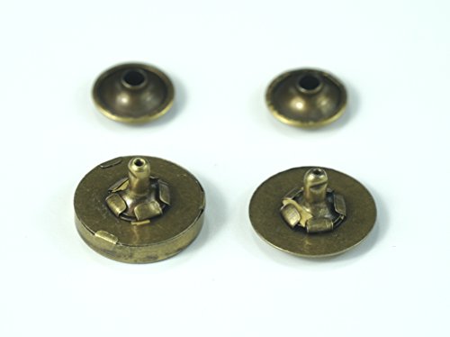 Magnetic Snaps Purse Double Rivet Closures Round Clasp Stud Button (Antique Bronze 20 Sets)