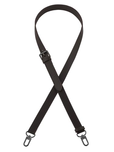 IBWell Genuine Leather Strap Replacement Crossbody Adjustable with Shoulder Strap Pads for Travel Duffel Bags - color: Expresso-gun Buckle
